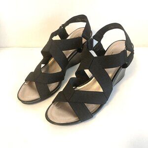 Impo Black Stretch Strappy Sandals Size 8M